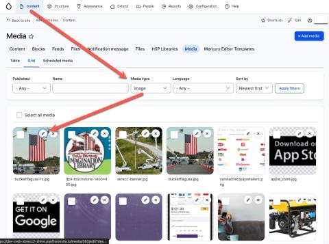 Media Library Filter by Images