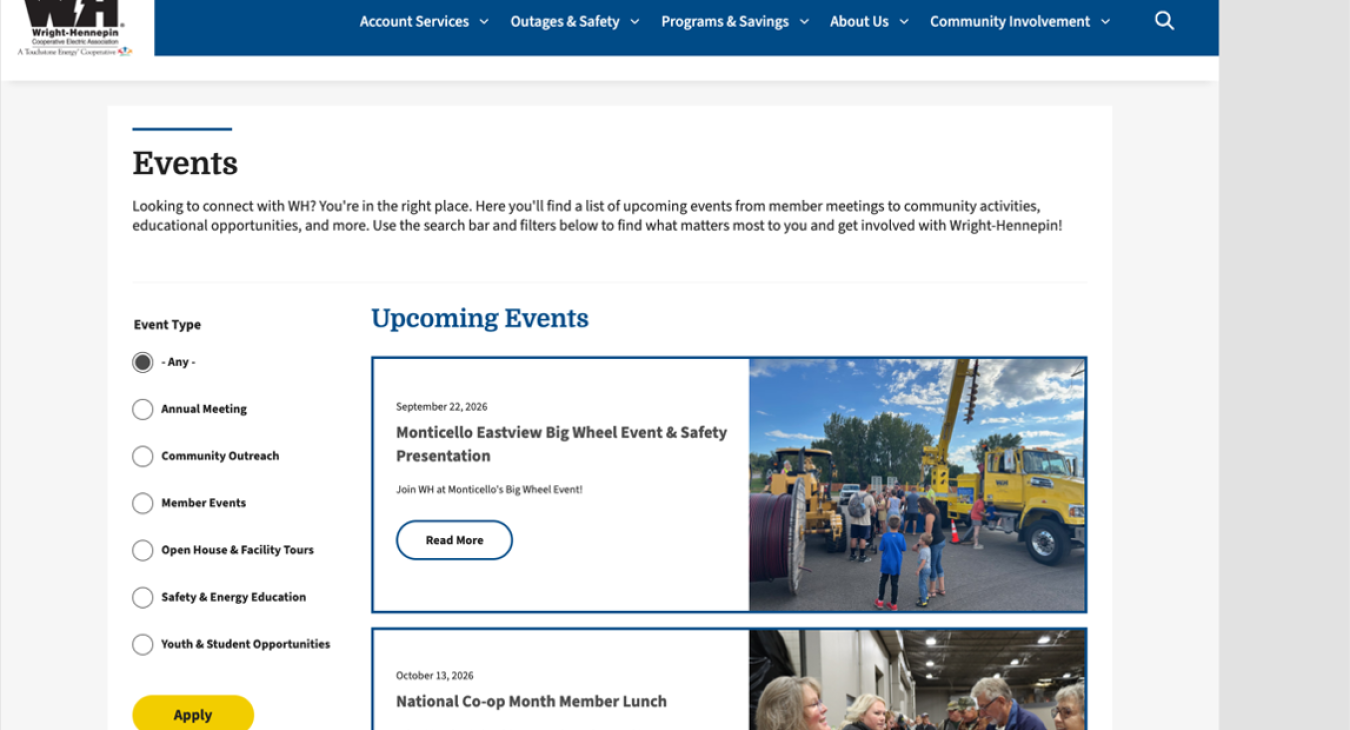 Events Page