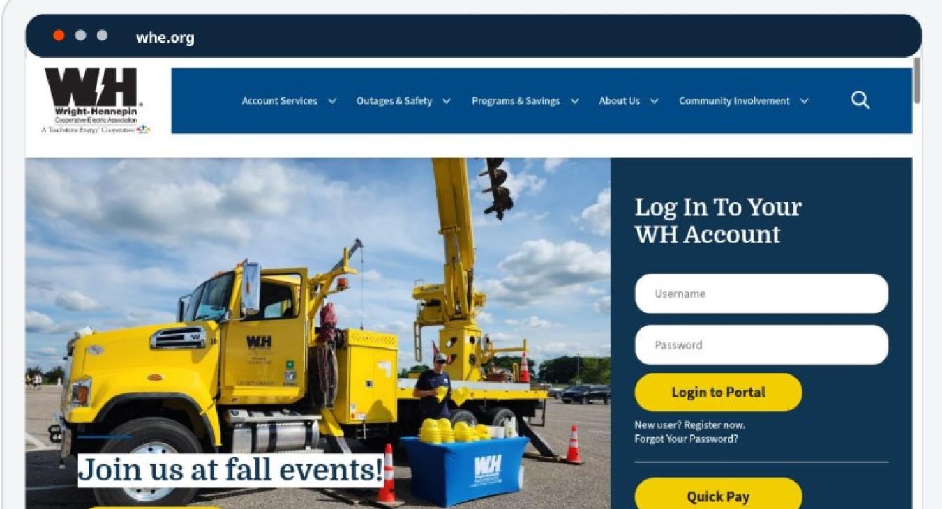 Wright-Hennepin and Bryan Texas Utilities websites built on SHiNE.